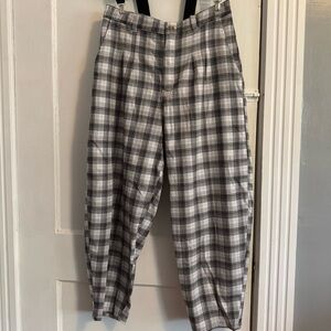Hollister Black & White Checkered Ultra High-Rise Ankle Pants